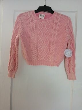 Love Daisy  Pink Cable Knit Crew Sweater. Girls Size XL